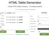 Generator tabel HTML. Ustaw liczbę wierszy i kolumn, aby dowiedzieć się, jak zrobić tabelę w HTML bez kodowania.