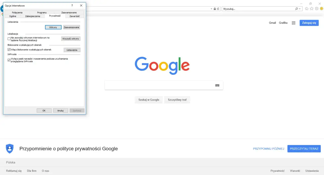 Firefox ustawienia lokalizacji komputer instrukcja